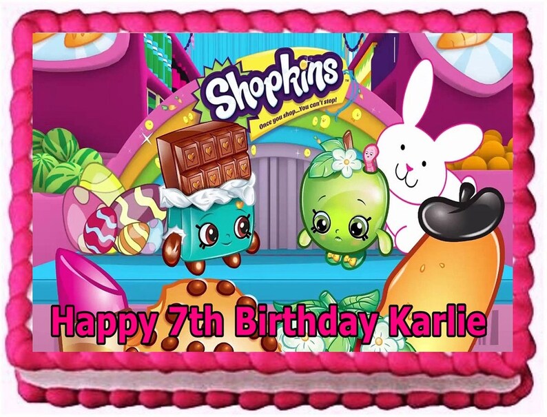 Shopkins Edible Cake Topper Birthday Decoration Etsy