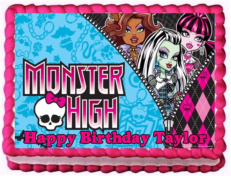 Monster High Edible Cake Topper Birthday Decoration Etsy