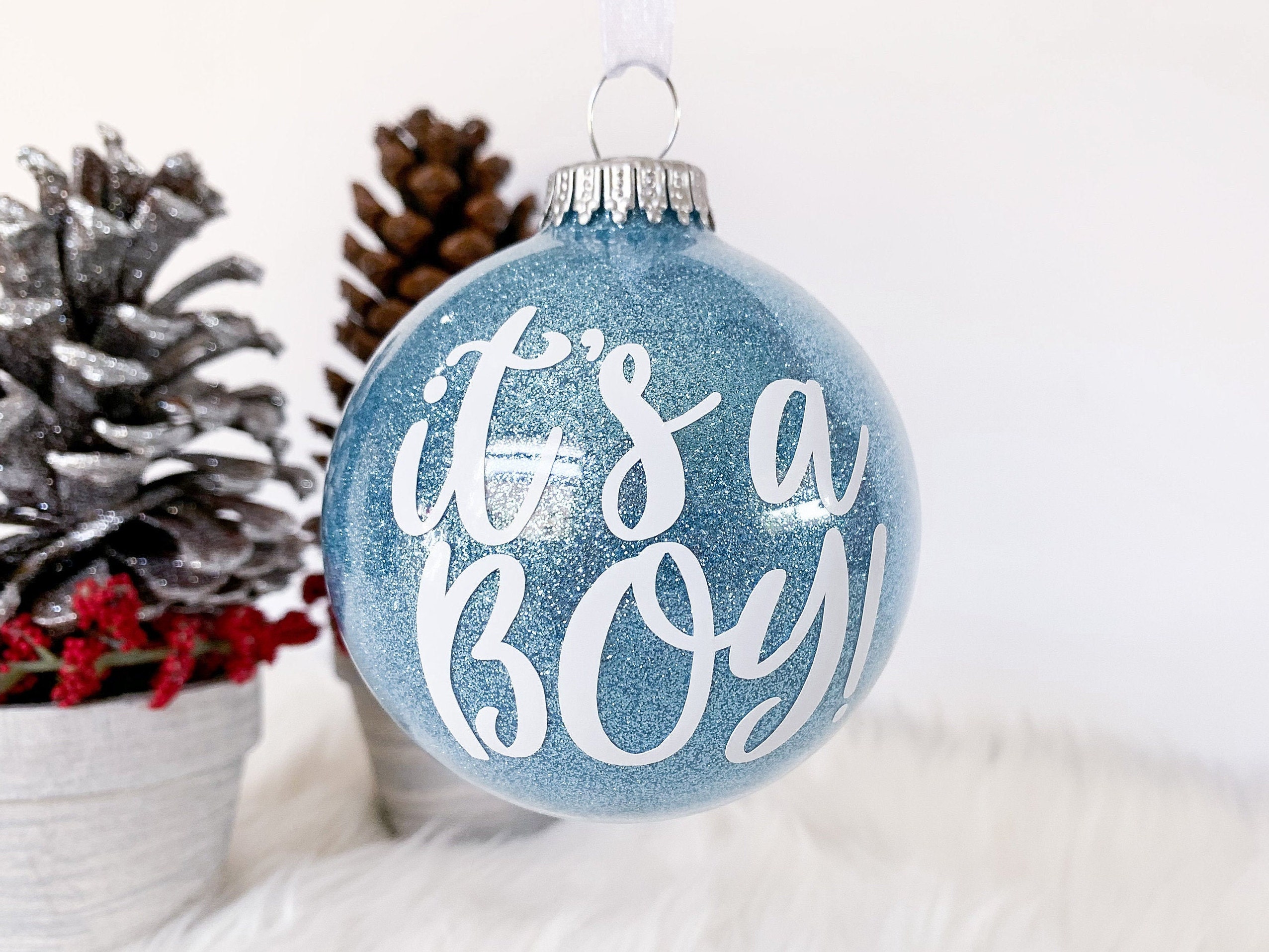Gender Reveal Christmas Ornaments 