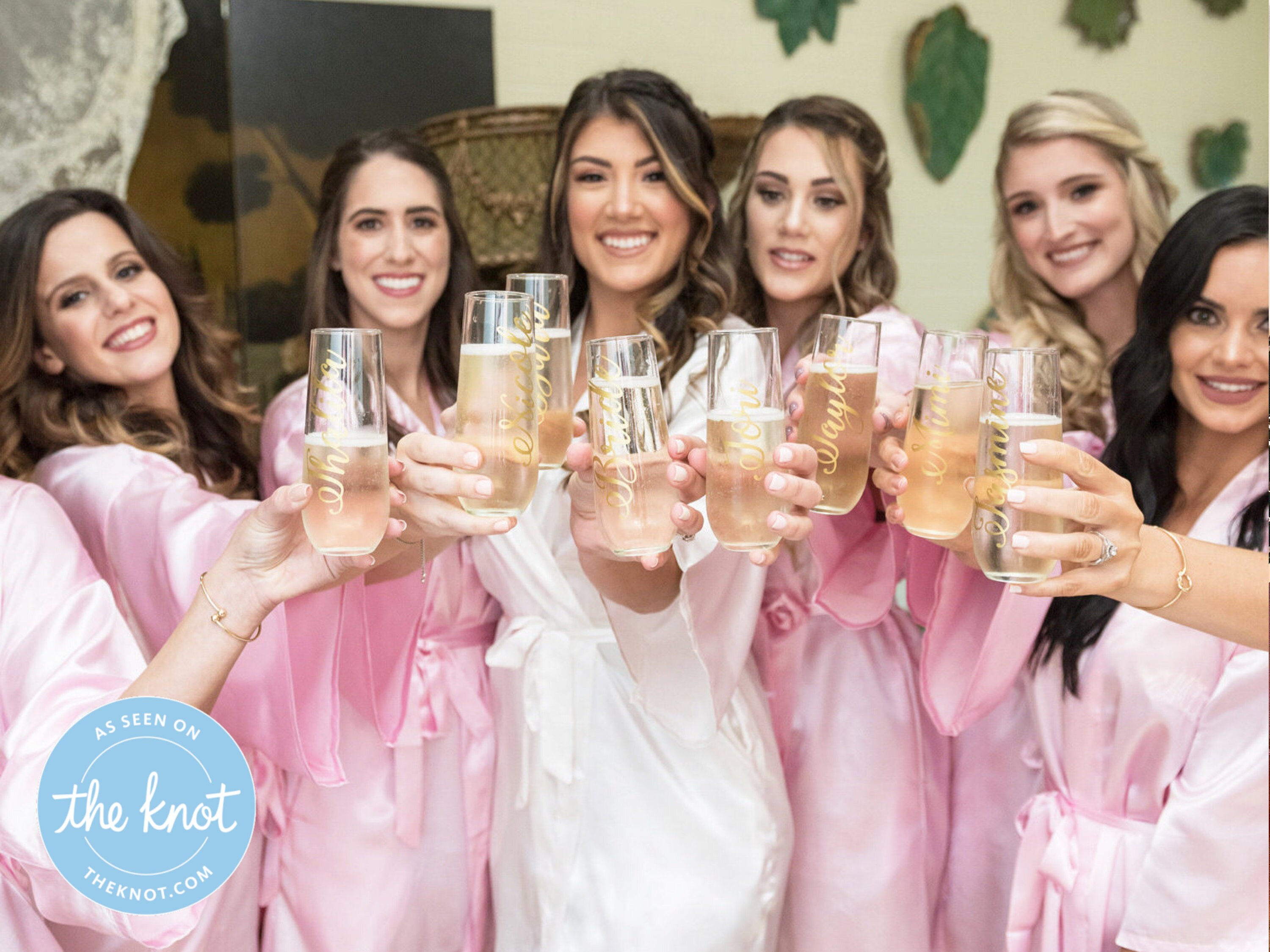 Bridal Party Champagne Flutes Customize a Personalized Set of | Etsy