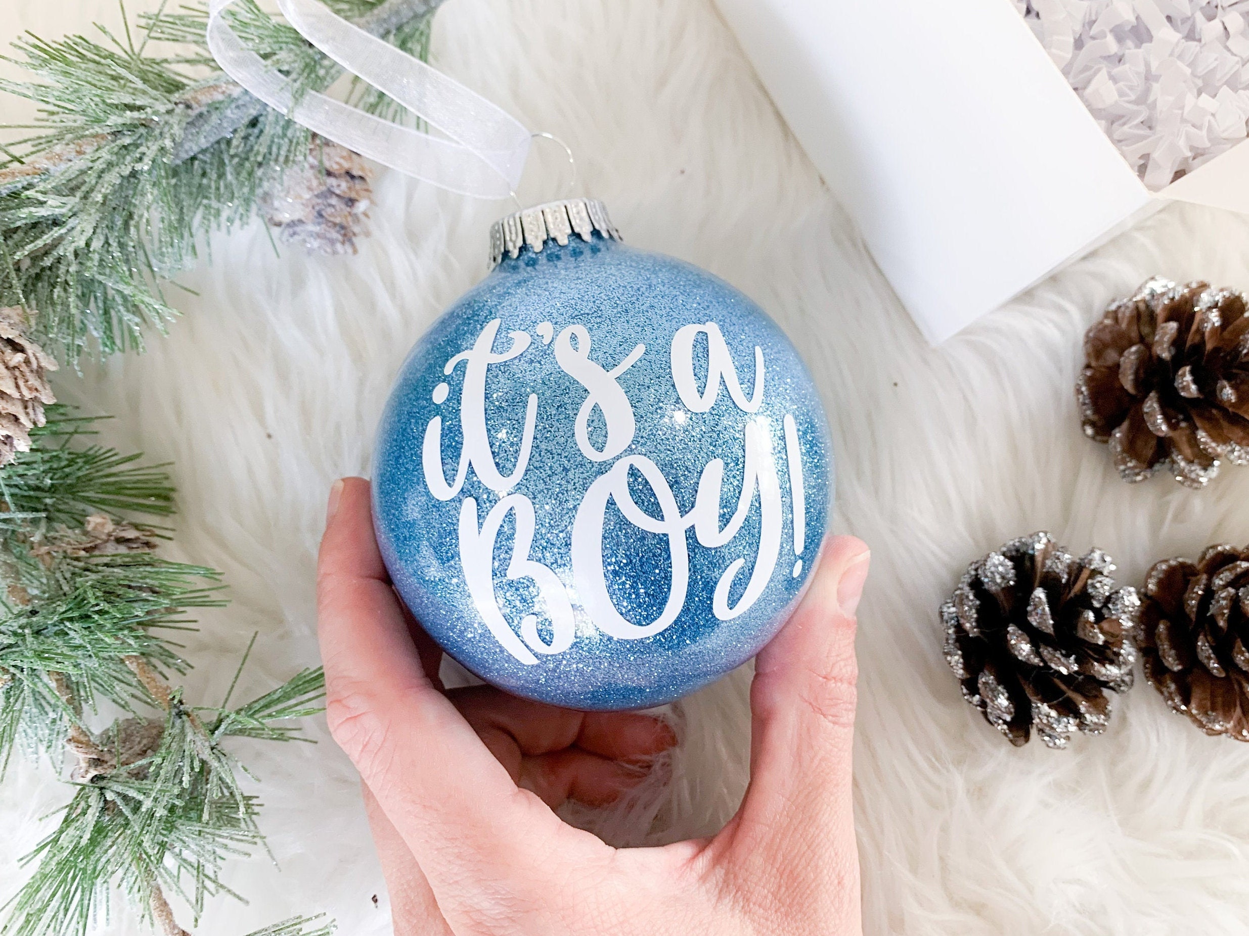 Gender Reveal Christmas Ornaments 