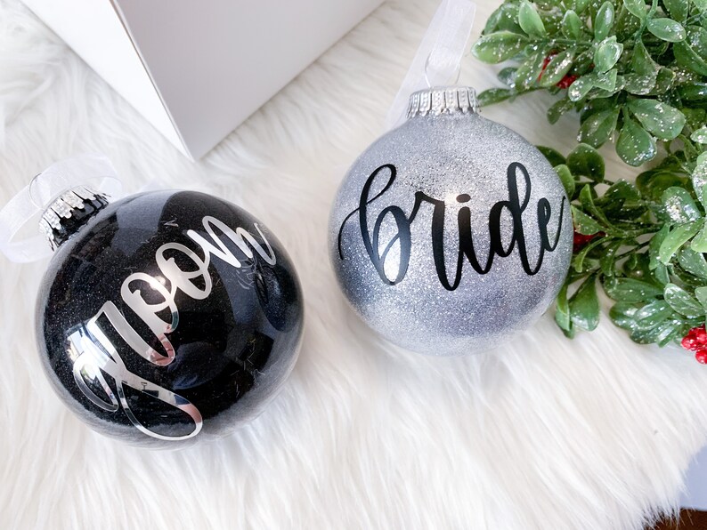 Bride & Groom Christmas Ornament Set Wedding Ornament Etsy