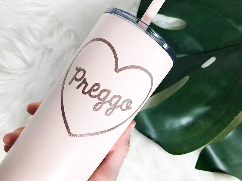 Preggo Tumbler Mother's Day Gift For Pregnant Friend Matte Blush
