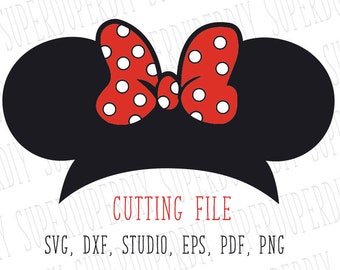 Minnie Mouse SVG, Minnie mouse svg instant Download, Minnie Mouse cut file for Silhouette and Cricut disney trip svg, Minnie ears Minnie bow
