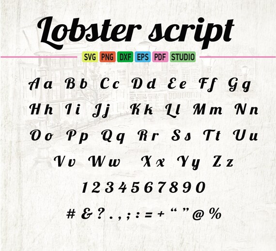 Lobster font Svg Lobster alphabet SCG Retro font SVG Etsy