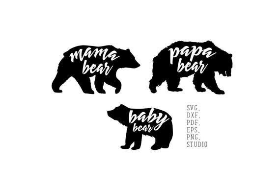 Mama Bear Baby Papa Daddy Family SVG Mama Bear Baby Papa Daddy Family SVG