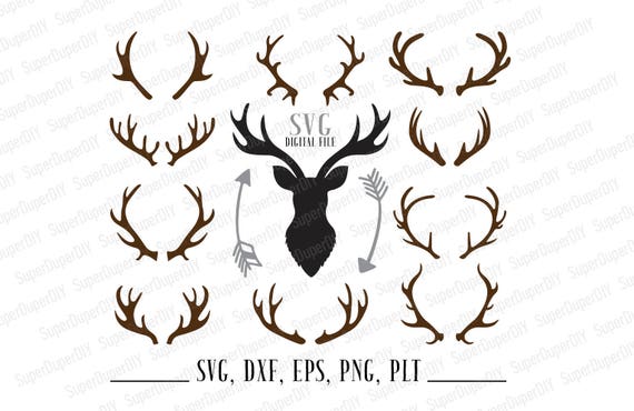 Download Deer Antler SVG Deer Horn DXF Antler Clipart SVG Files for ...