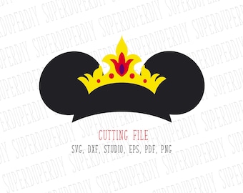 Minnie Mouse SVG Minnie crown tiara Instant Download Minnie Mouse Head Clipart Minnie Mouse Cut File, Minnie Mouse for Silhouette and Cricut