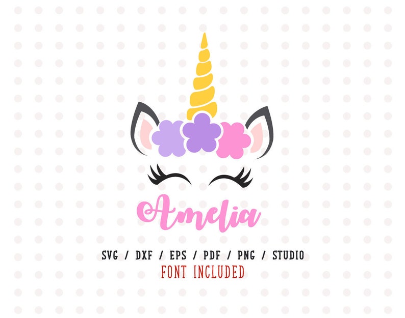 Unicorn Svg Unicorn With Flowers Svg Unicorn Unicorn Etsy