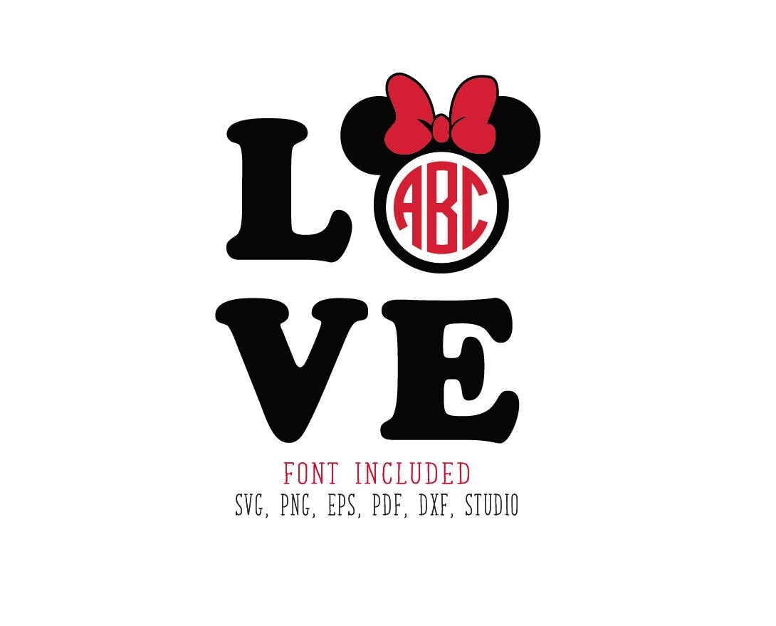 Download Free Minnie Mouse Svg Minnie Love Monogram Disney Monogram Etsy SVG Cut Files