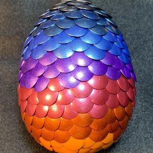 Thumbtack Dragon Egg, Daybreak Metallic Dragon Egg, Multicolored, Fantasy Decor, Dragon Lovers Gift, Adopt a Dragon Egg