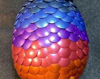 Thumbtack Dragon Egg, Daybreak Metallic Dragon Egg, Multicolored, Fantasy Decor, Dragon Lovers Gift, Adopt a Dragon Egg