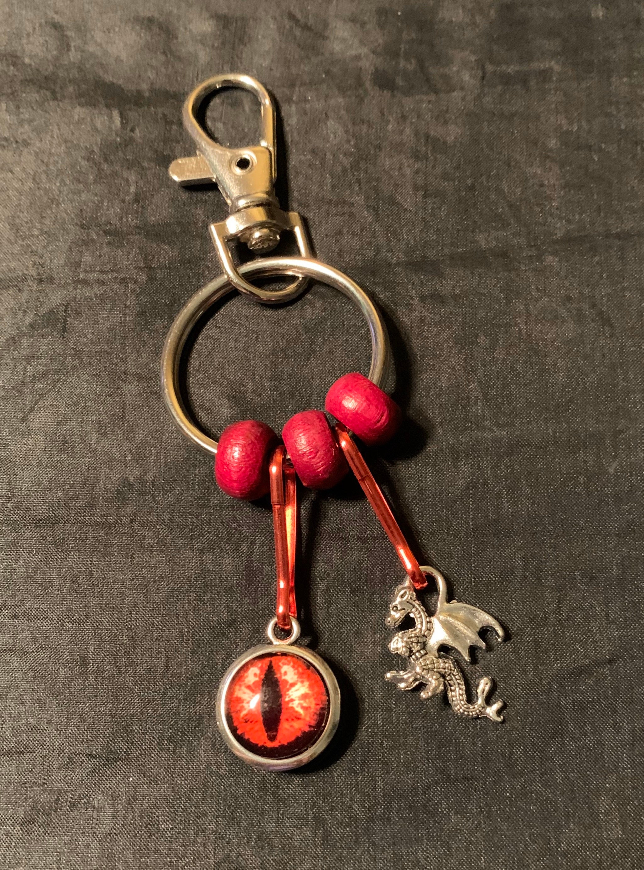 Dragon eye key ring red dragon key ring dragon keychain red Etsy