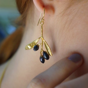 Earrings REAL Olive Earrings for Women, Nature Earrings, Sterling Silver Leaf  Earrings  gift for her