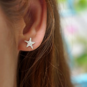 Real Starfish Earrings Sterling Silver.