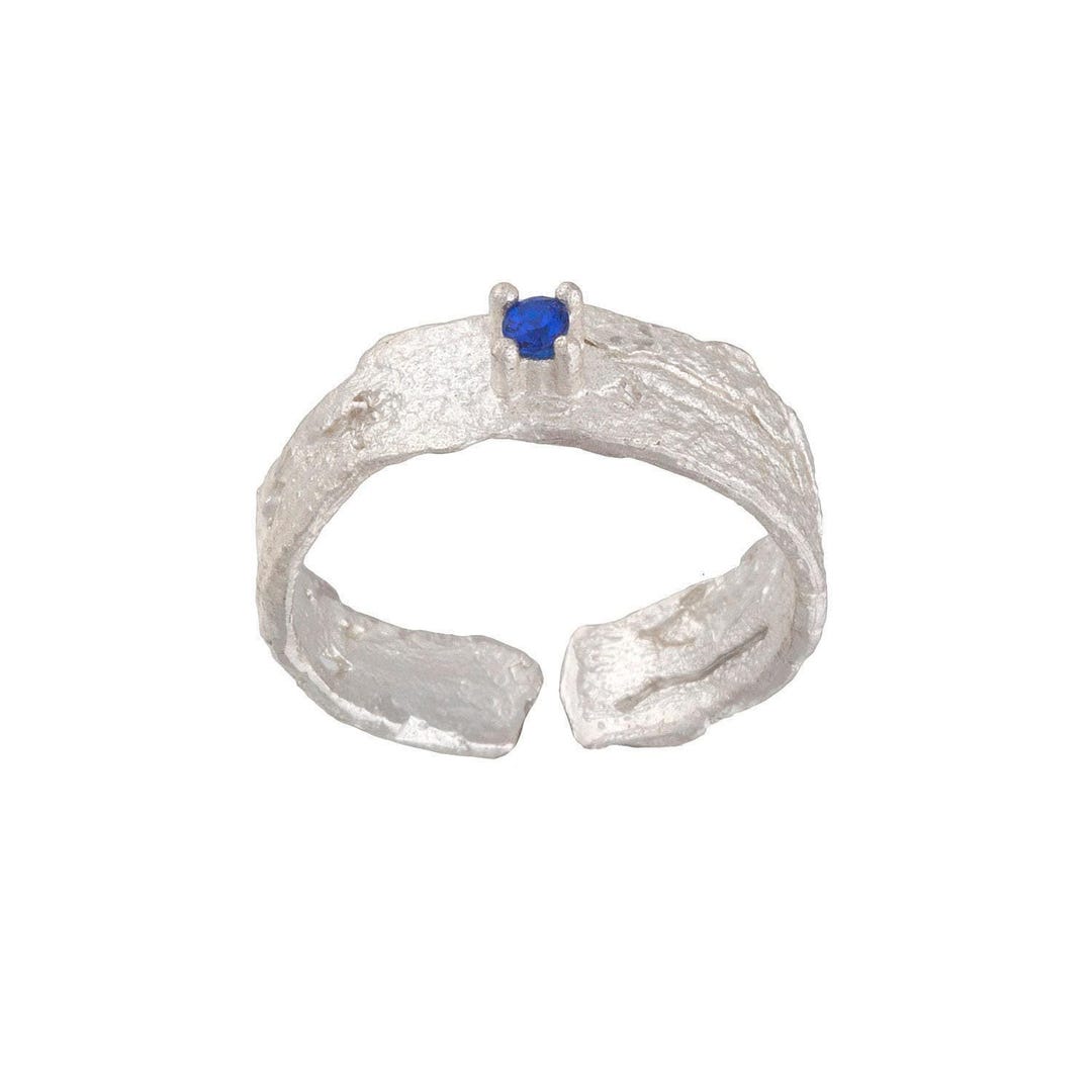 Band Ring: Nature-inspired Citrus Bark Texture - Recycled Sterling ...