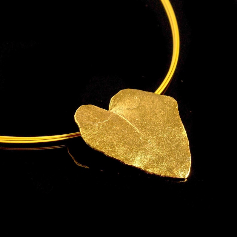 Real Ivy Leaf Necklace, Handmade Nature Jewelry, Heart-Shaped Organic Pendant, Gift for Health & Luck, Sterling Silver 925 image 2