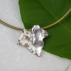 Real Ivy Leaf Necklace, sterling Silver 925 Pendant, Pressed flower Necklace