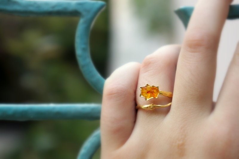 Handmade Nature Jewelry. ring Nature ring Birth flower on Sterling Silver 925.