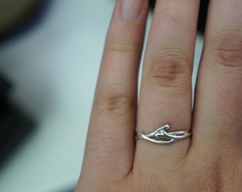 Minimalist Handmade Nature Jewelry. ring Dainty Everyday Twig Real Jasmine Ring on Sterling Silver 925.