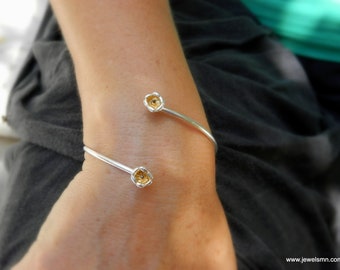 Lily of the valley flower Bracelet in sterling silver. Open cuff adjustable bracelet nature gift for her from Mother Nature Jewelry