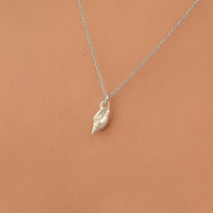 Real Sea Shell Necklace: Solid Gold Pendant with Chain