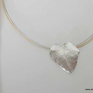 Real Ivy Leaf Necklace, Handmade Nature Jewelry, Heart-Shaped Organic Pendant, Gift for Health & Luck, Sterling Silver 925 image 4