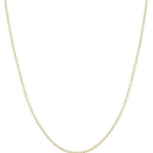 Solid Gold Cable Chain Necklace: Dainty 9k-14k-18k Gold