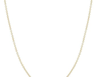 Solid gold dainty cable Chain 9k-14k-18k . Simple chain necklace. 40 cm or 45cm ( 15.7in or 17,5in)