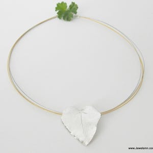 Real Ivy Leaf Necklace, Handmade Nature Jewelry, Heart-Shaped Organic Pendant, Gift for Health & Luck, Sterling Silver 925 image 3