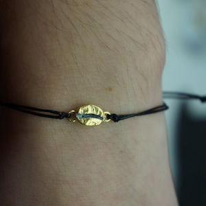 Zilveren echte koffieboonarmband 14K verguld op sterlingzilver 925.