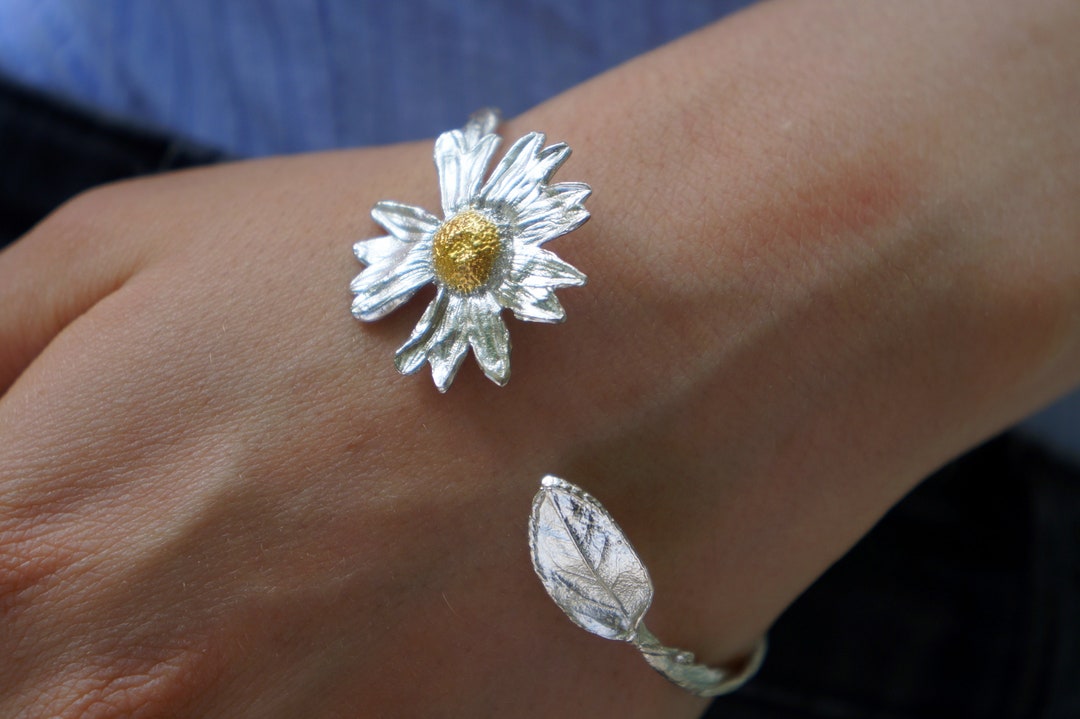 Bracelet Manchette En Feuille D'argent CABODYALS - Alliage, Réglable, Pour Femmes, Style Bohème - 3