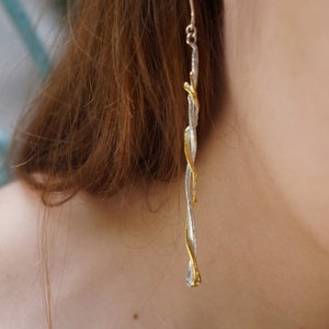 Olivenbaum Zweig Ohrringe von Mutter Natur Jewelry.Long Baumeln Ohrringe für Frauen