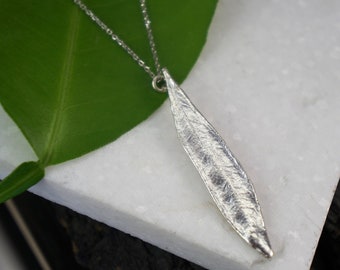 Eco lovers, Olive leaf Pendant on chain, Necklace for Women and men, on Sterling recycled silver 925 by Mother Nature Jewelry.