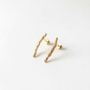 Real Juniper Branch Studs, Handmade Minimalist Jewelry, Organic Forest Earrings, Dainty Gift for Health & Resilience, Sterling Silver 925