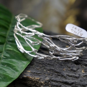 Adjustable Twig Branch Bracelet in sterling silver 925.