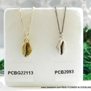 Collier grain de café. Bijoux café en argent sterling. Les grains de café sont le fruit de l'éveil et de la vie.  cadeau pour elle