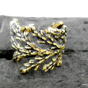 Wide band ring. Thumb ring for men and women. Cypress plant ring Minimalist Handmade Nature Jewelry. ring leaf by Mother nature Jewelry