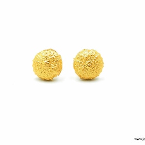 Sea Urchin Stud Earrings: Tiny Gold-Plated Nature Jewelry