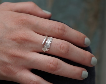 Recycled Sterling Silver Fern Leaf Ring for Women by Mother Nature Jewelry Fern Symbolizes Confidence, reverie and wellness.