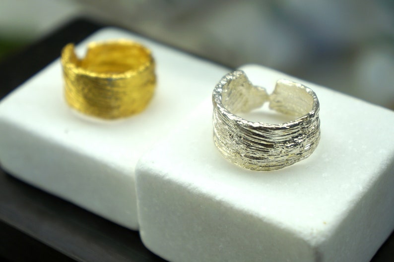 Gift Bitter Orange Ring Gift for Girlfriend Wide Band Sterling Silver Ring Rings For Women Gift for Her Adjustable Ring Wide Ring