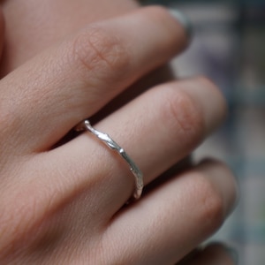 Minimalist Handmade Nature Jewelry. ring Twig Sterling Silver Band Ring,Olive Tree Branch Ring.