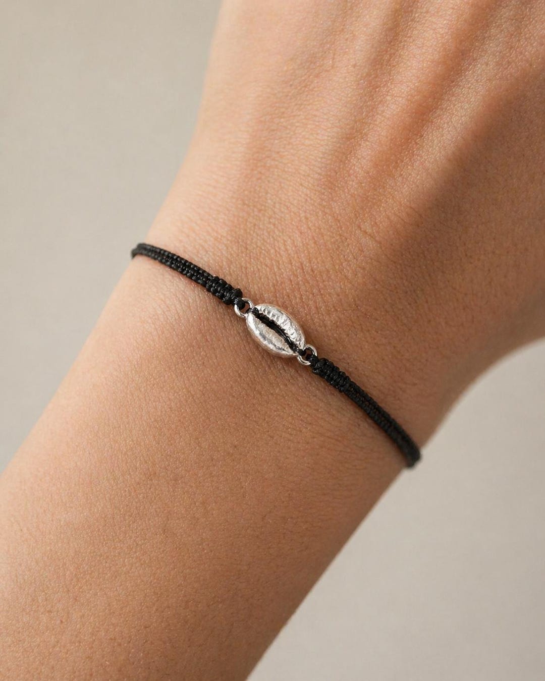 Silver Coffee Bean Bracelet, Handmade Minimalist Jewelry, Dainty