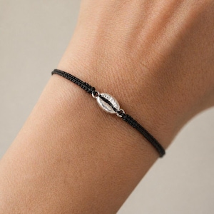 Silver Coffee Bean Bracelet, Handmade Minimalist Jewelry, Dainty