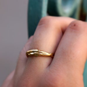 Gold Olive Branch Ring. Olive Twig, Wedding Band Ring for men and women, Adjustable. image 2