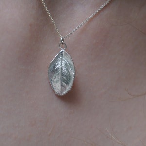 Pressed Rose plant Leaf necklace Necklaces for Women, in sterling silver by Mother Nature image 1