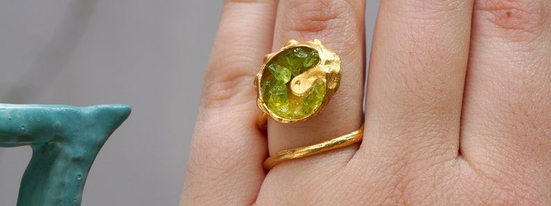 Real Sea Shell and Murano glass Ring for Women Gold plated silver Ring Beach and Summer Jewelry for Her Summer Wedding Jewelry