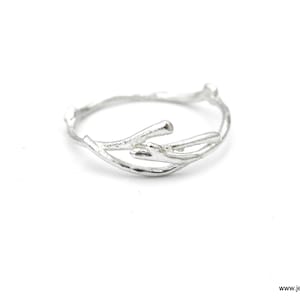 Twig ring band, thin sterling silver for men and women. Jasmine plant Dainty Everyday Ring by Mother nature Jewelry image 4