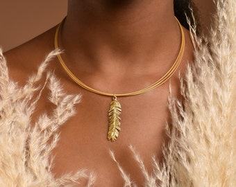 Mimosa Plant leaf pendant Necklaces for women.18k Gold on sterling silver.Real Nature Dainty necklace