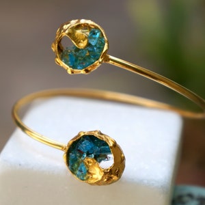 Venetian Raw Murano Glass Bracelet for Women, Bridal and Bridesmaid Jewelry. 14K Gold plated on sterling silver. image 1